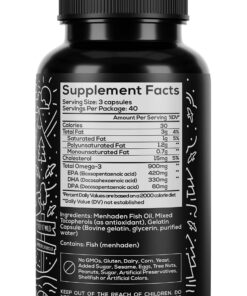 Wild Foods Omega 3 Fish Oil Supplement, 60 Capsules (1 pk) | Wild Caught, Burpless, Odorless, Non-GMO, Gluten Free | DPA, DHA, EPA Triple Strength Heart & Joint Nutrition for Women & Men 10 71LFTwfc82L