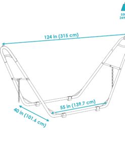 Sunnydaze Universal Heavy-Duty Steel Hammock Stand - 550-Pound Capacity - Fits Hammocks 9 to 14 Feet Long - Black 24 71LFdRFoiRL