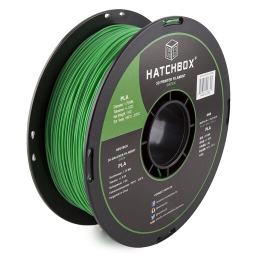 HATCHBOX 1.75mm Green PLA 3D Printer Filament, 1 KG Spool, Dimensional Accuracy +/- 0.03 mm, 3D Printing Filament