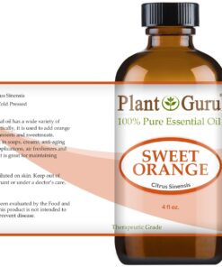 Sweet Orange Essential Oil 4 oz 100% Pure Undiluted Therapeutic Grade Citrus Sinensis, Cold Pressed from Fresh Orange Peel, Great for Aromatherapy Diffuser, Relaxation and Calming, Natural Cleaner. 4 Fl Oz (Pack of 1) 10 71LGjRH4ktL
