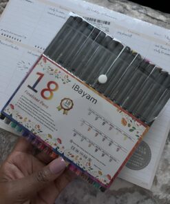 iBayam Journal Planner Pens Colored Pens Fine Point Markers Fine Tip Drawing Pens Fineliner Pen for Bullet Journaling Writing Note Taking Calendar Coloring Art Office School Supplies, 18-Pack Multicolor 38 71LGnwzX2UL