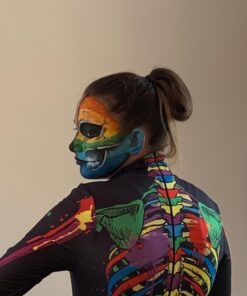 Mosaiz Facepaints Makeup Palette, Facepaint and Body Paint Set, Makeup Kit for Kids Party and Purim Costumes, Make up for Kids and Adults Professional, 18 Colors, 4 Metallic, 3 Brushes 30 Stencils 37 71LH5dcsKCL