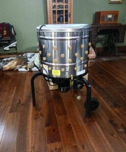 Kitchener Chicken Plucker De-Feather Remover Poultry and Fowl Food Processor Electric Stainless Steel Heavy Duty 1HP 120VAC 280RPM GFCI Connector 92 Soft Fingers 20" Drum Diameter 23 71LI3W6I5kL