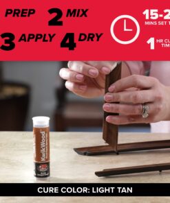 J-B Weld Tan KwikWood Wood Repair Epoxy Putty, 1 oz. Stick 3.5 inch 28 71LIQQxNXYL