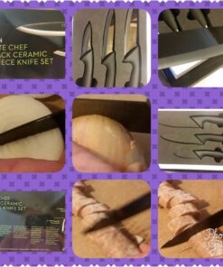 Ozeri Elite Chef Black 3-Piece Ceramic Knife Set 3-Piece Set 77 71LIT 8PpL