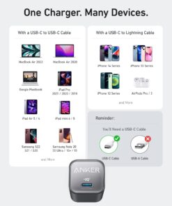 USB C GaN Charger 30W, Anker 511 Charger (Nano 3), PIQ 3.0 Foldable PPS Fast Charger for iPhone 15/15 Pro/14/14 Pro Max/13, Galaxy, iPad (Cable Not Included) - Aurora White 23 71LIahtTILL