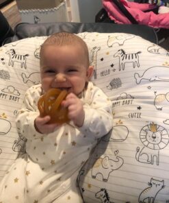 Calmies Teether for Babies Without BPA, Natural 100 Percent Rubber Toy for Infants, Plant Based, No Parabens, PVC or Phthalates, Unscented 37 71LK5eppEjL