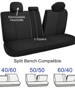 CAROMOP Waterproof Car Seat Cover Full Seats, Neoprene Seat Covers for Cars,Split Bench Compatible Car Interior Covers, Universal Fit Most Car Sedan Truck SUV(Black) Black Full Set 16 71LKG8dLOML