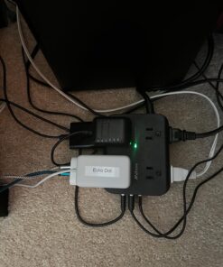 Power Strip Surge Protector - Flat Plug, Wall Mount, 8 Wide Outlets with 4 USB Ports (1 USB C), 5FT Heavy Duty Extension Cord with Multiple Outlets, Charging Station Overload Protection for Home Dorm 5 FT Black 30 71LL682cquL