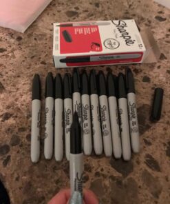 Sharpie Permanent Markers, Fine Point, Black, 12 Count 45 71LLddiOMDL