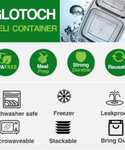 Glotoch 50 Pack 32 oz Meal Prep Containers Reusable, 2 Compartment Food Containers with Lids To Go Containers, Black Plastic Containers for Lunch-Microwave, Freezer, Dishwasher Safe, Eco-Friendly 32OZ 22 71LM7OOYYHL