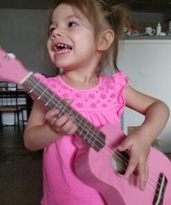 Hola! Music HM-21PK Soprano Ukulele Bundle with Canvas Tote Bag, Strap and Picks, Color Series, Pink Soprano 21 Inch 23 71LMZPU0WL