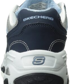 Skechers Women's D'Lites-Life Saver Memory Foam Lace-up Sneaker 7.5 Navy/White 11 71LMsKHT3IL