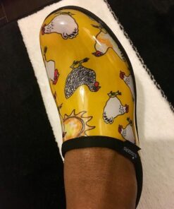 Sloggers Waterproof Garden Shoe for Women – Outdoor Slip-On Rain and Garden Clogs with Premium Comfort Support Insole 8 Chickens Daffodil Yellow 27 71LNeI1IdKL