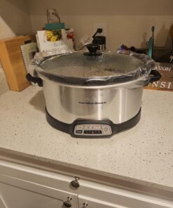 Hamilton Beach Programmable Slow Cooker with Flexible Easy Programming, 5 Cooking Times, Dishwasher-Safe Crock, Lid, 7 Quart, Silver 37 71LNsnvGBRL