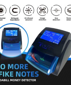 Xindabill HL-520B Counterfeit Money Detector Machine Portable Rechargeable Automatic 4 Way Direction USD & EUR Bill Checker with Ultraviolet, Magnetic and Infrared Fake Detection (Black) Black 8 71LNxLavufL