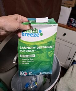 Earth Breeze Laundry Detergent Sheets - Fresh Scent - No Plastic Jug (60 Loads) 30 Sheets, Liquidless Technology… Fresh Scent, 1 Pack 34 71LO PiIcFL