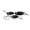 OrGREENiC Ceramic Pots and Pans for Cooking - 6 Piece Cookware Set with Glass Lids, White Hammered Design, Elegant, Lightweight & Durable Non Stick Pans for All Stove Top Designs, Oven Use up to 500°F 6 Piece Set with Lids 45 71LOTkVtcCS