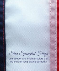 Alternative view of American Flag 5x8-100% Made in USA Using Tough, Long Lasting Nylon Built for Outdoor Use, UV Protected and Featuring Embroidered Stars and Sewn Stripes Plus Superior Quadruple Stitching on Fly End