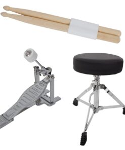 Mendini By Cecilio Drum Set – 3-Piece Kids Drum Set (16"), Includes Bass Drum, Tom, Snare, Drum Throne - Musical Instruments for Age 6-12, Metallic Blue Drum Kit Blue Metallic 16-inch 22 71LOyVCzE2L