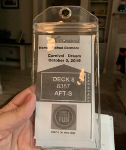 Highwind Cruise Luggage Tags for Suitcases | Cruise Accessories Must-Haves | Compatible w/All Cruise Lines | E-tag Holders Zip Seal&Steel Loops | ID Badge | Waterproof Clear Cruise Tags (4pk, Clear) 4 Pack - Clear 35 71LP5t 04JL