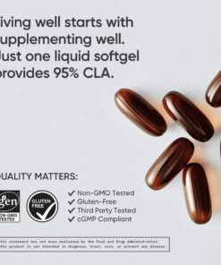 Sports Research CLA - 1250mg with Active Conjugated Linoleic Acid for Men and Women | Non-GMO, Soy & Gluten Free - 95% (180 Softgels)… 180 Count (Pack of 1) 95% CLA 21 71LP9Lpc1ML 1