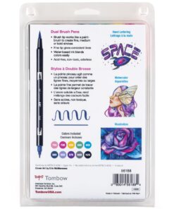 Tombow 56188 Dual Brush Pen Art Markers, Galaxy, 10-Pack. Blendable, Brush and Fine Tip Markers 1-Pack 36 71LPHY4w8UL