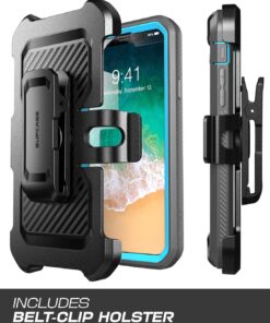 SupCase Unicorn Beetle Pro Series Case Designed for iPhone XR, with Built-in Screen Protector Full-Body Rugged Holster Case for iPhone XR 6.1 Inch (2018 Release) (Blue) Blue 19 71LPTCC MmL