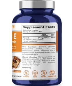 NusaPure Vitamin E 1000 IU 200 Tablets (Non-GMO & Gluten-Free) - Mixed Tocopherols 16 71LPgYSPrgL