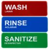 Excello Global Products Wash, Rinse, Sanitize Signs 8.5" x 2.75" (3 Signs) 8.5" x 2.75" 17 71LPqOXm8LL