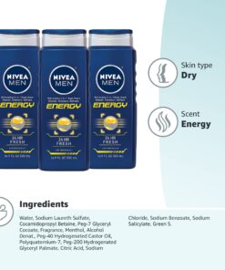 Nivea Men Energy Body Wash with Mint Extract, 3 Pack of 16.9 Fl Oz Bottles 20 71LQ8OZ25PL