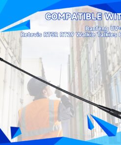 Retevis RHD-771 Walkie Talkie Antenna,SMA-F Dual Band UHF/VHF 144/430Mhz Antenna,15.4inch Flexible Whip Antenna,Compatible with Baofeng UV-5R Aliunce HD1 Retevis RT29 RT86 RT-5R 2 Way Radio(1 Pack) Flexible Antenna 19 71LRELEHxmL
