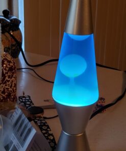 Lava Lite 1953 Silver Base Lamp with White Wax in Blue Liquid, 11.5", White Wax/Blue Liquid/Silver Base White / Blue / Silver 21 71LRSLb4wIL