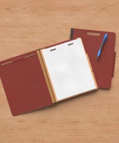 Amazon Basics Letter Size Pressboard Classification File Folder with Fasteners, 2 Dividers, 2-Inch Expansion, Red - Pack of 10 2 Divider 13 71LRjFVBzGL