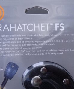 UST Parahatchet FS Camping Axe with Stainless Steel Blade Including 3 Hex Wrenches and Rope Cutter, Paracord-Wrapped Handle and Magnesium Fire Starter for Camping, Backpacking, Hunting and the Outdoors 27 71LSgchGtsL