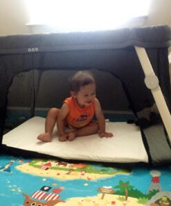 Guava Lotus Travel Crib with Lightweight Backpack Design | Certified Baby Safe Portable Crib | Folding Play Yard with Comfy Mattress for Babies & Toddlers | Compact Baby Travel Bed 50 71LT3FjyrxL