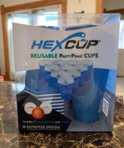HEXCUP - Reusable Party Pong Cup Set by PartyPong - 22 Reusable Cups, 3 Balls, & Plastic Game Card 27 71LUuyA4CFL