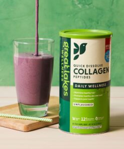 Great Lakes Wellness Collagen Peptides Powder Supplement for Skin Hair Nail Joints - Unflavored - Quick Dissolve Hydrolyzed, Non-GMO, Keto, Paleo, Gluten-Free, No Preservatives - 16 oz Canister 1 Pound (Pack of 1) 26 71LVNCiCGL