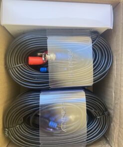 ANNKE 4 Pack 30M/100ft All-in-One Video Power Cables, BNC Extension Surveillance Camera Cables for CCTV Security DVR System Installation, Free 8 x BNC Connectors and 100pcs Cable Clips Included Black-100ft/30M 25 71LWAyinj3L