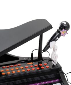 Qaba 37-Key Kids Toy Keyboard Piano Musical Electronic Instrument Grand Piano with with Microphone, Stool, MP3, U-Disk, Lights for 3-6 Years, Black 13 71LWsGolk7L