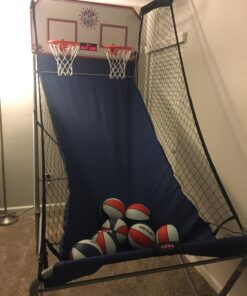 Pop-A-Shot - Home Dual Shot | Arcade Basketball Fun at Home | Infrared Sensor Scoring | 16 Game Modes | 7 Balls | Foldable Storage | for All Players Blue and White 34 71LY3UtxlkL