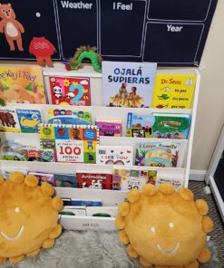 ECR4Kids Single-Sided Book Display, Classroom Bookshelf, White Wash 46 71LZFlLTbL