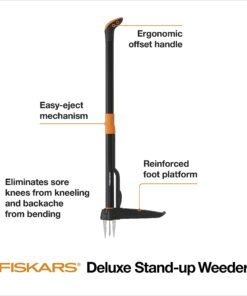 Alternative view of Fiskars 4-Claw Stand Up Weeder - Gardening Hand Weeding Tool with 39" Long Ergonomic Handle - Black
