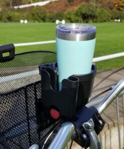 Accmor Stroller Cup Holder with Phone Holder, Bike Cup Holder, Cup Holder for Uppababy Stroller, 2-in-1 Universal Cup Phone Holder for Stroller, Bike, Wheelchair, Walker, Scooter, Black A-Black 35 71LZUGZDGVL