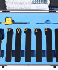 Accusize Industrial Tools 3/4'' Shank 7 Pc Indexable Carbide Turning Tool Set in Fitted Box, 2387-2006 7 Inserts Installed 11 71LZfd5jmlL