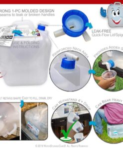 WaterStorageCube BPA Free Collapsible Water Container with Spigot, Camping Water Storage Carrier Jug for Outdoors Hiking Backpack & Survival Kit, Foldable Portable Water Canteen 1.3/2.6/5.3 Gallon 5.3 Gallon 1-Pack 5.3 Gal 24 71LaDFxVigL 1