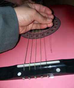 Best Choice Products 38in Beginner All Wood Acoustic Guitar Starter Kit w/Gig Bag, Digital Tuner, 6 Celluloid Picks, Nylon Strings, Capo, Cloth, Strap w/Pick Holder - Pink 42 71Las yAKLL