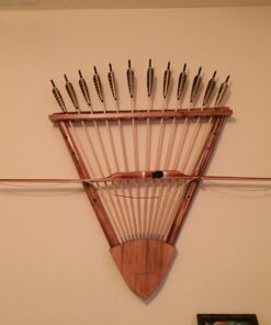 Rush Creek Creations Rustic 2 Compound Bow - 12 Arrow Wall Storage Rack - 5 Minute Assembly - Handcrafted , 31.5” L x 5” W x 32.75” H 27 71LbO1y8tL