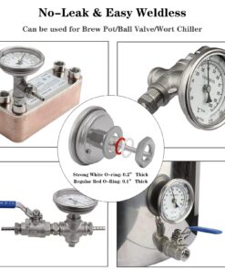 3" Dial 2" Probe FERRODAY 1/2 NPT Stainless Steel Thermometer Dial Thermometer 1/2 NPT Homebrew Kettle Thermometer Weldless with O-Rings 0-220ºF Kettle Thermometer Stainless Steel Brew Pot Thermometer 17 71Lc8fslZdL
