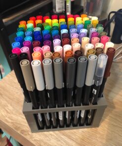Tombow 56149 Dual Brush Pen Art Markers, 96 Color Set with Desk Stand. Blendable, Brush and Fine Tip Markers with Stand 96-Color Set 46 71LcE4U5CL